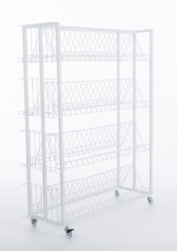 Gndola dupla para livros e revistas com 8 bandejas